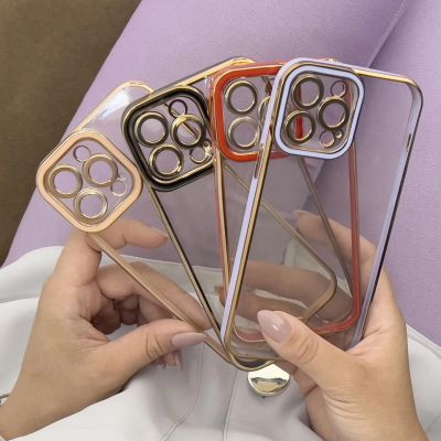 6. Fashion Case Case für Samsung Galaxy A12 5G Gold Frame Gel Cover Lila