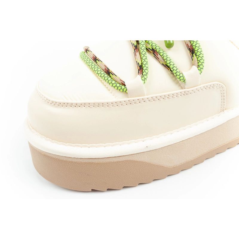 6. Damen Winter Schneestiefel D.Franklin modische Fell isolierte Stiefeletten Beige Grün