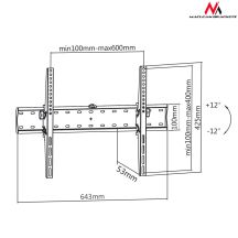 Maclean MC-668 TV-Wandhalterung (Wandmontage, neigbar; 37" - 70"; max. 40 kg)