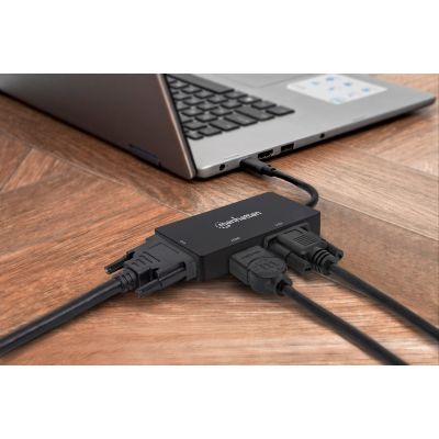2. MANHATTAN-ADAPTER MULTIPORT USB-C 3.1 AUF HDMI/DVI/VGA M/F