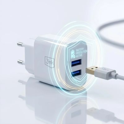 5. 3mk FlowPower 10W 2,4A 2A Wandladegerät – Weiß
