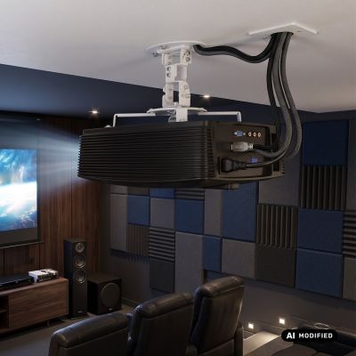 8. MACLEAN Projektor-Deckenhalterung, 54–320 mm, bis zu 13,5 kg, 360°-Drehung, MC-200 W
