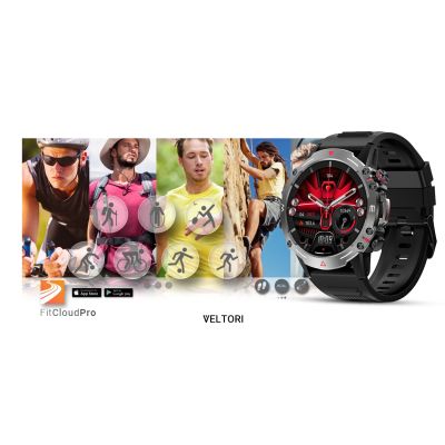 12. VELTORI VT110-1 Smartwatch Schwarzes Silikonarmband