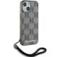 3. Karl Lagerfeld IML Mono KL Pattern & Cord Hülle für iPhone 15 / 14 / 13 – Schwarz