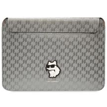 Karl Lagerfeld Saffiano Monogram Choupette-Hülle für einen 14-Zoll-Laptop – Silber