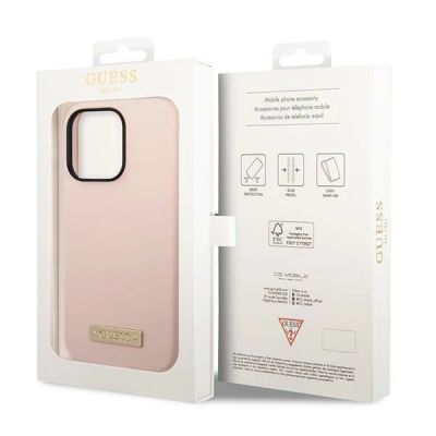 8. Guess GUHMP14XSBPLP iPhone 14 Pro Max 6,7" rosa/rosa Hartschale Silikon-Logoplatte MagSafe