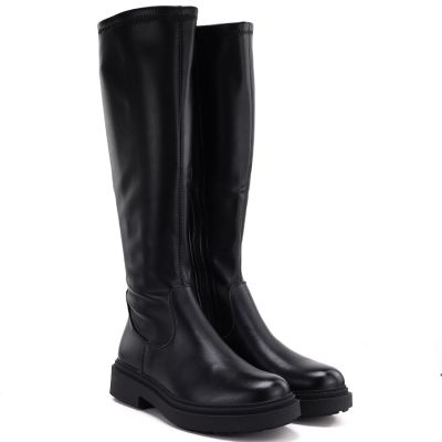 5. Schwarze, gefütterte Damenstiefel, Sergio Leone KZ-02