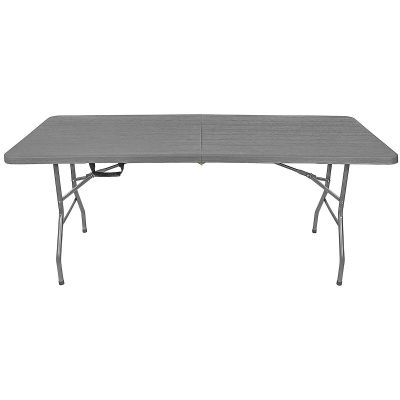 7. Cateringtisch, zusammenklappbar in einem Koffer, 180 x 74 cm, max. 100 kg, Holzart: Woodland Board, Dunkelgrau