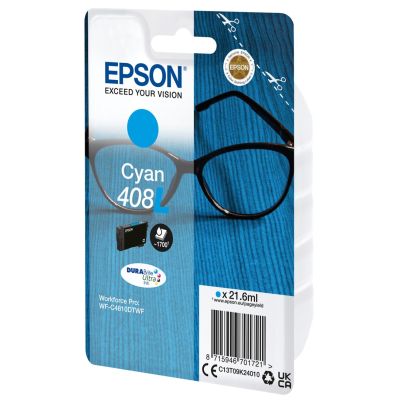 3. Epson 408L DURABrite Ultra Tintenpatrone, 1 Stück, Original, hohe (XL) Reichweite, Cyan