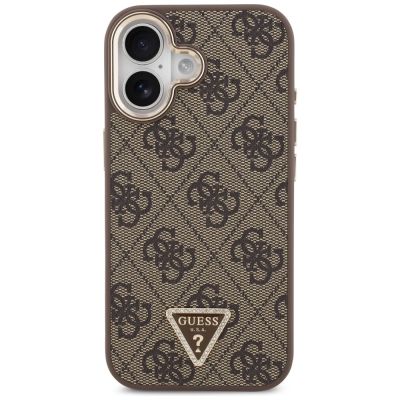 3. Guess 4G Triangle Logo MagSafe Case für iPhone 17 - Braun und Gold