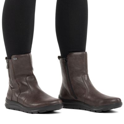 5. Rieker Z0074-25 bequeme braune wasserdichte Damen-Ankle-Boots