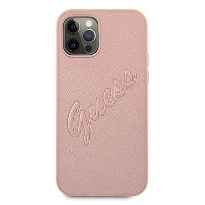 3. Guess GUHCP12LRSAVSRG iPhone 12 Pro Max 6,7" pink/pink Hardcase Saffiano Vintage Script