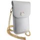 5. Hello Kitty Leder-Metall-Logo-Kettentasche – Silber