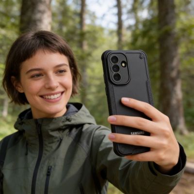 5. Tech-Protect Rugged Shield Case für Samsung Galaxy A37 5G – Transparentes Schwarz