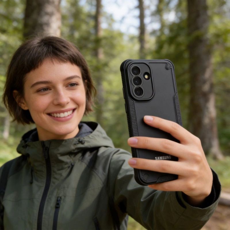5. Tech-Protect Rugged Shield Case für Samsung Galaxy A37 5G – Transparentes Schwarz