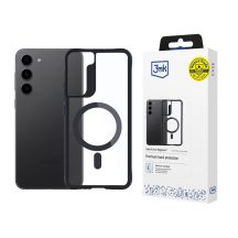 3mk Satin Armor MagCase Hülle mit MagSafe für Samsung Galaxy S23+ – transparent mit schwarzem Rahmen