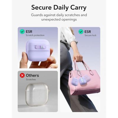 4. Hülle ESR Pulse HaloLock MagSafe für Apple AirPods 4 / 5 - violett