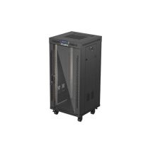 LANBERG Standschrank 19" 24U 600x600 Schwarze Glastür LCD (Flatpack) V2