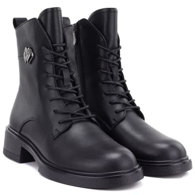 4. Schwarze Damen-Ankle-Boots aus Leder, D&A S.Barski MK62-7014
