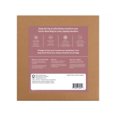 4. 473 ml Carter Move 3-in-1 Thermobecher + 3 Fellow-Verschlusskappen, puderrosa