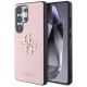 Guess Grained Big 4G Logo Small Classic Logo Case für Samsung Galaxy S25 Ultra rosa