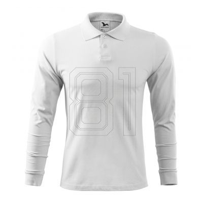 5. Malfini Single J. LS M MLI-21100 weißes Poloshirt