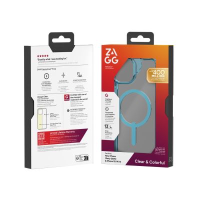 9. ZAGG Santa Cruz Snap - Schutzhülle für iPhone 16e / 15 / 14 / 13 kompatibel mit MagSafe (blau)