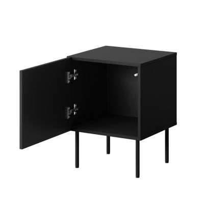 2. Nachttisch, 2-teilig, PALAZZO 44,5 x 40 x 59 cm, schwarz + Eichenholz
