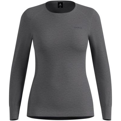 Odlo ACTIVE WARM BL TOP Damen-Thermoshirt mit Rundhalsausschnitt und langen Ärmeln, grau L