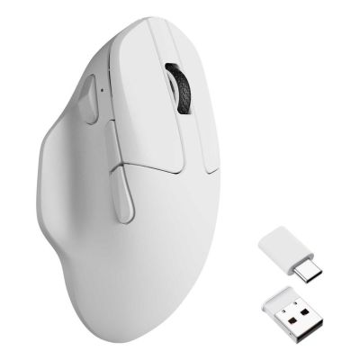 2. Keychron M7-A24 Maus für den Heimgebrauch, beidhändig bedienbar, kabellos (RF), Bluetooth, USB Typ-C, optisch, 30.000 DPI