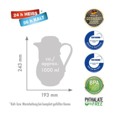 6. ROTPUNKT Thermoskanne, 1,0 l, BLACK CHERRY (SCHWAR