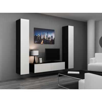 3. TV-Schrank VIGO '140' 30/140/40 schwarz/weiß glänzend