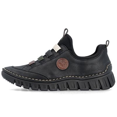 3. Rieker 57550-00 bequeme Damen-Slipper in Schwarz
