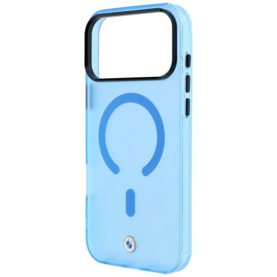 6. BMW -Logo-Schutzhülle mit mattiertem IML- und Metalllogo (MagSafe) für iPhone 18 Pro / 17 Pro – Blau