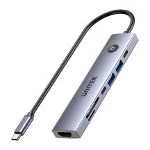 UNITEK HUB USB-C 7IN1 PD 100W HDMI 2.0 MIT EIN/AUS-TASTE