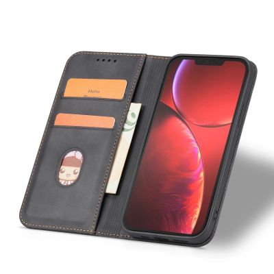 4. Magnet Fancy Case Case für iPhone 13 Pro Max Tasche Brieftasche Kartenhalter Schwarz
