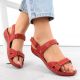 11. Rote Ledersandalen mit Klettverschluss W Helios 205