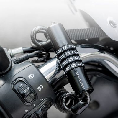 9. Wozinsky WBN-01R Fahrradschloss für Fahrradhelme, wasserdicht, 4-stellige Zahlenkombination – schwarz