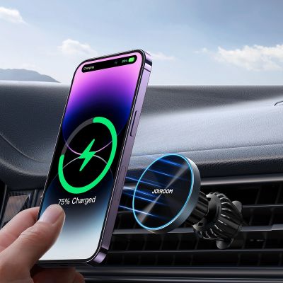 8. Joyroom Magnetische Autohalterung mit kabellosem Ladegerät 15W für Lüftungsschlitze Schwarz (JR-ZS240 Pro)