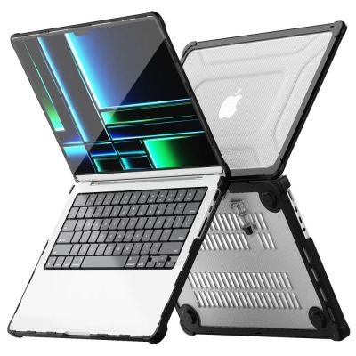3. Tech-Protect SmartShell Pro Hülle für MacBook Pro 14 M1 / ​​M2 / M3 / M4 / M5 2021–2025 – schwarz und transparent