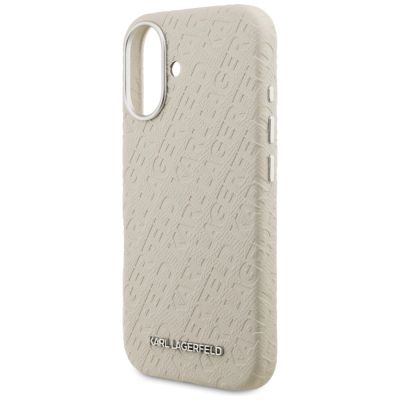6. Karl Lagerfeld FW Stamped Karl MagSafe iPhone 16 Hülle - Beige