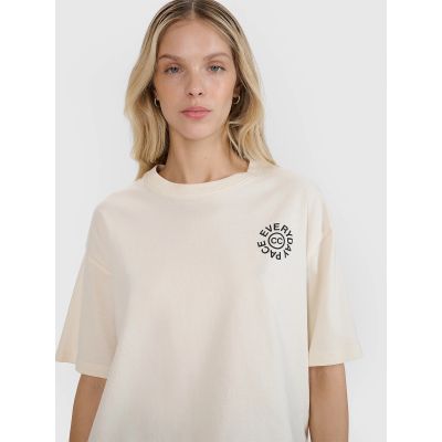 2. Übergroßes bedrucktes Damen-T-Shirt 4F 4FWSS25TTSHF1993-11S