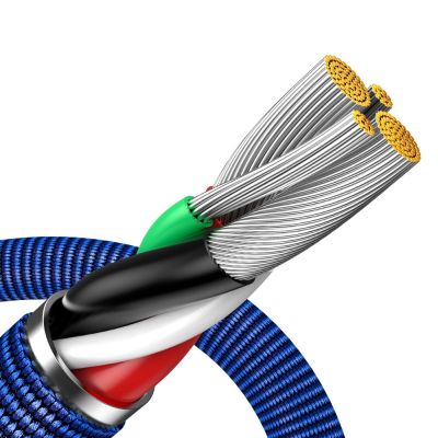 4. Baseus Crystal Shine Series Kabel USB-Kabel für schnelles Aufladen und Datenübertragung USB Typ A - Lightning 2.4A 1.2m blau (CAJY000003)