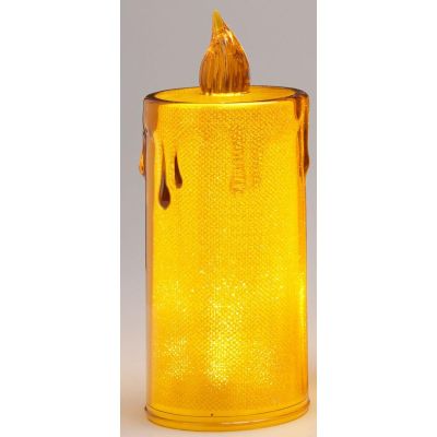 39. Dekorative Kerze, 8 cm, bernsteinfarben, warmweiß, 1 LED