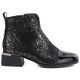 2. Damen-Ankle-Boots aus Leder mit Absatz in Schwarz und Silber D&A S.Barski LZ62-2043