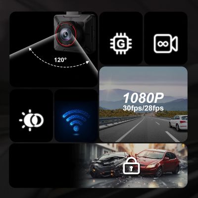 16. AKEEYO P1 Autokamera-Videorekorder FullHD 30fps - Schwarz