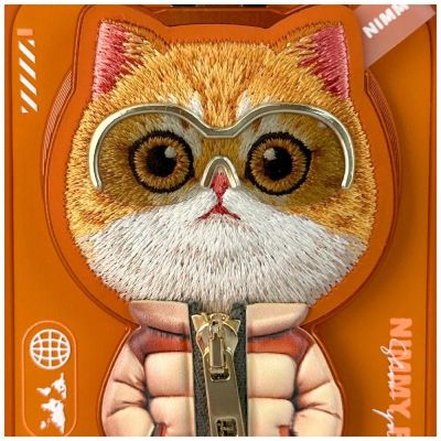 6. Nimmy Cool&Cute 2.0 Katzenhülle für iPhone 17 Pro mit magnetischer Aufhängung – Orange
