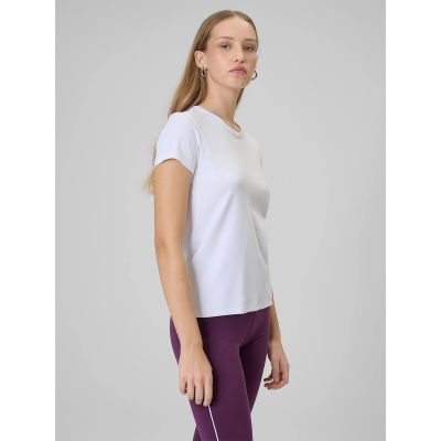 5. Damen-T-Shirt, schmal geschnitten, einfarbig, Größe 4F 4FRAW25TTSHF3623-10S