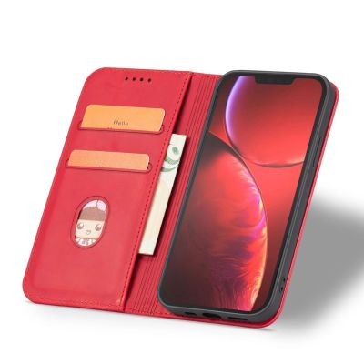 4. Magnet Fancy Case Hülle für iPhone 14 Pro Flip Cover Wallet Ständer rot