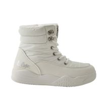 Lee Cooper Damen-Winterstiefel, weiße, gefütterte Stiefeletten mit Reißverschluss